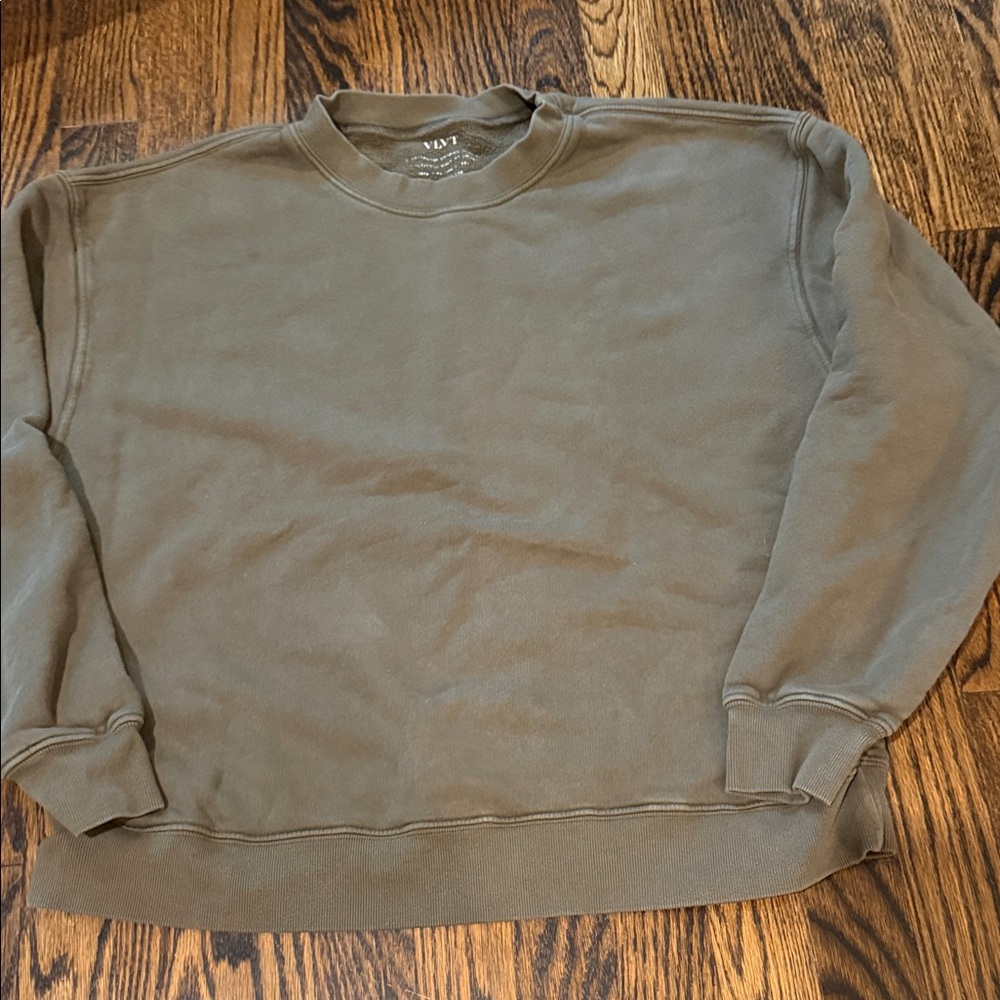 Velvet boyfriend sweatshirt - Olive Green